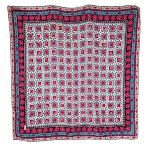 Vintage AUTHENTIC Yves Saint Laurent Silk Scarf 1980s Made in France 32x32 EUC